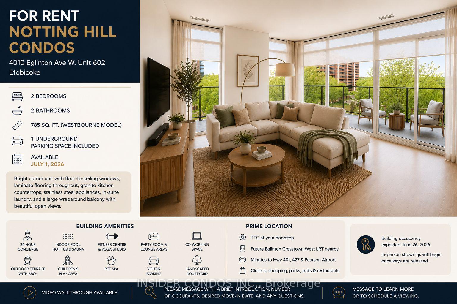 4010 Eglinton Avenue W 602, Toronto W09, ON M9P 1A6 — Toronto W09, Ontario
